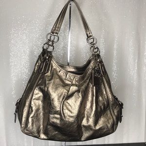 COACH Metallic Gold Large Maggie Mia Handbag